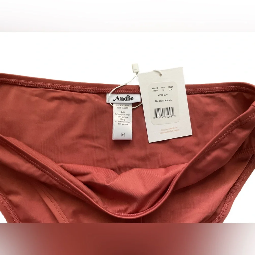 Andie Swim The Bikini Bottom in Clay Size Medium NWT - Picture 3 of 5